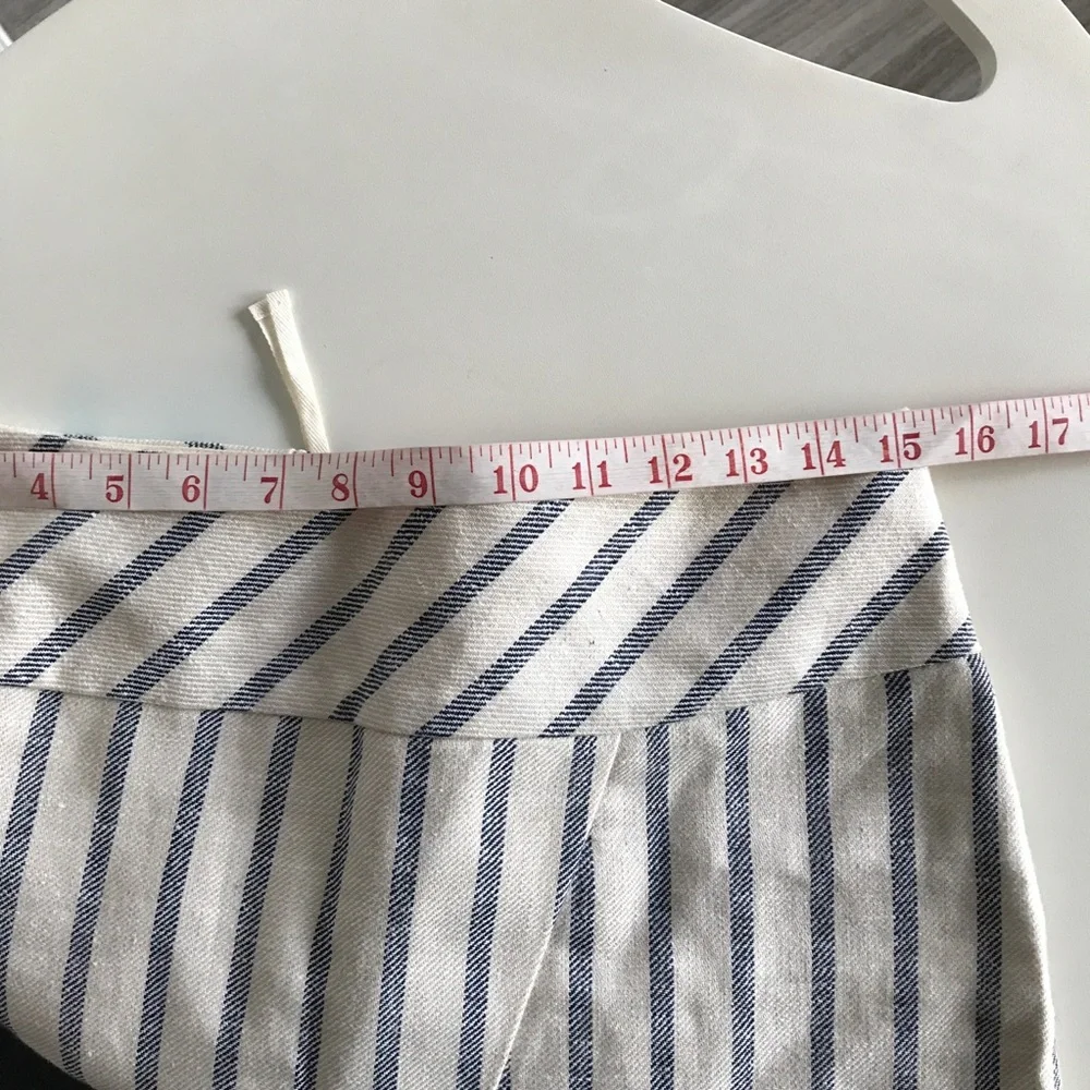 J CREW SKIRT LINEN IVORY GRAY STRIPE MINI WOMENS 4